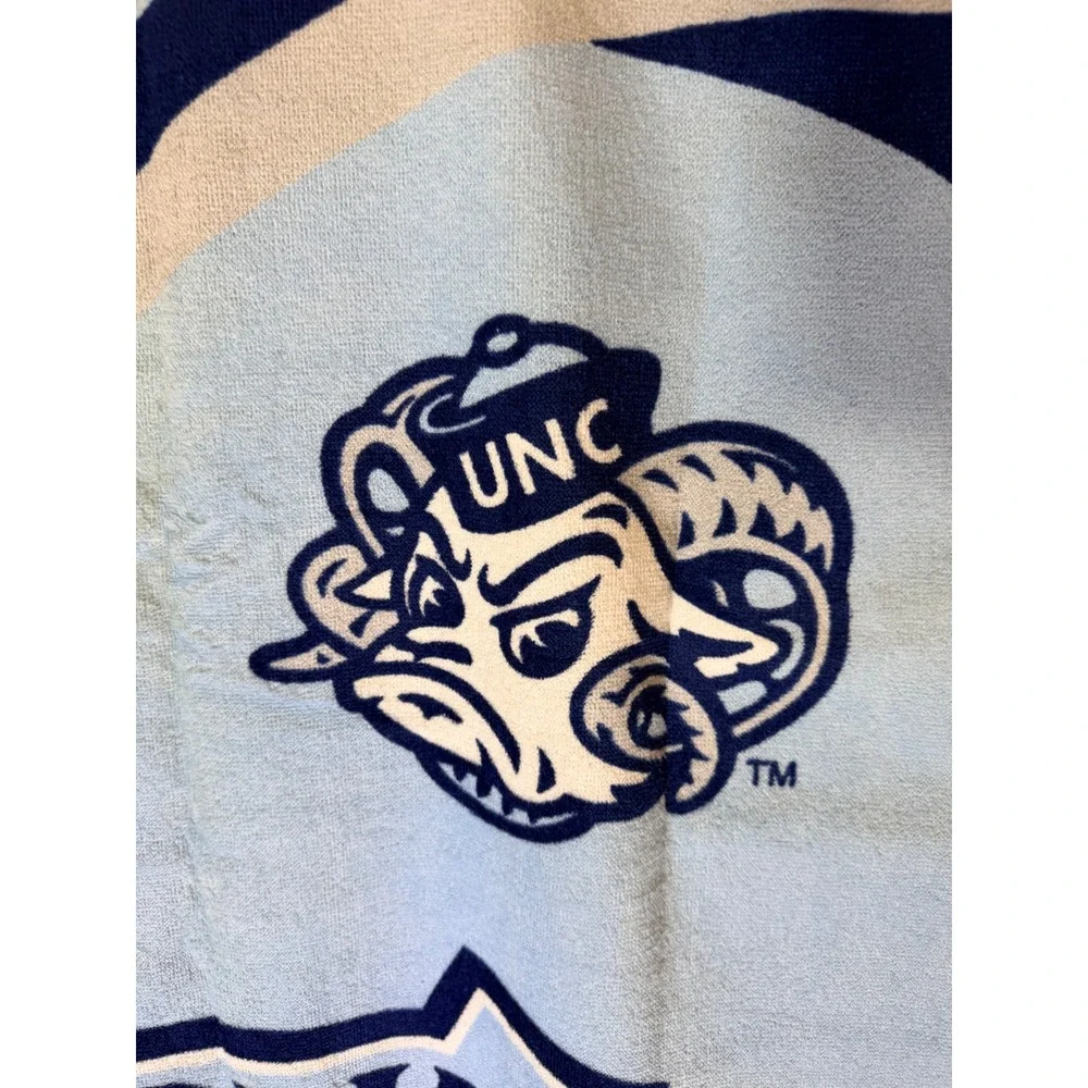 UNC Tar Heels Beach Towel Carolina Blue Rameses Mascot Large 30x59 NCAA